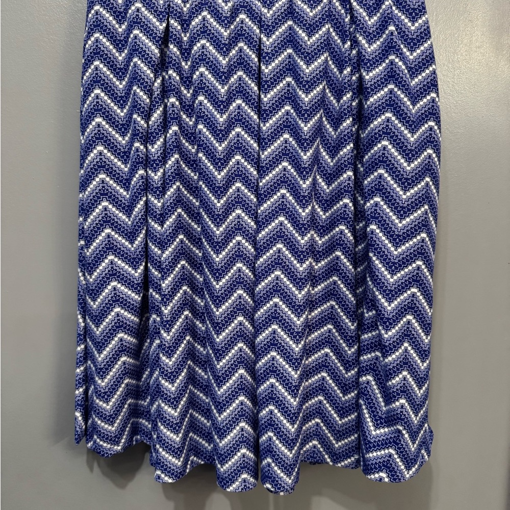 LuLaRoe Blue and White Zigzag A-Line Skirt